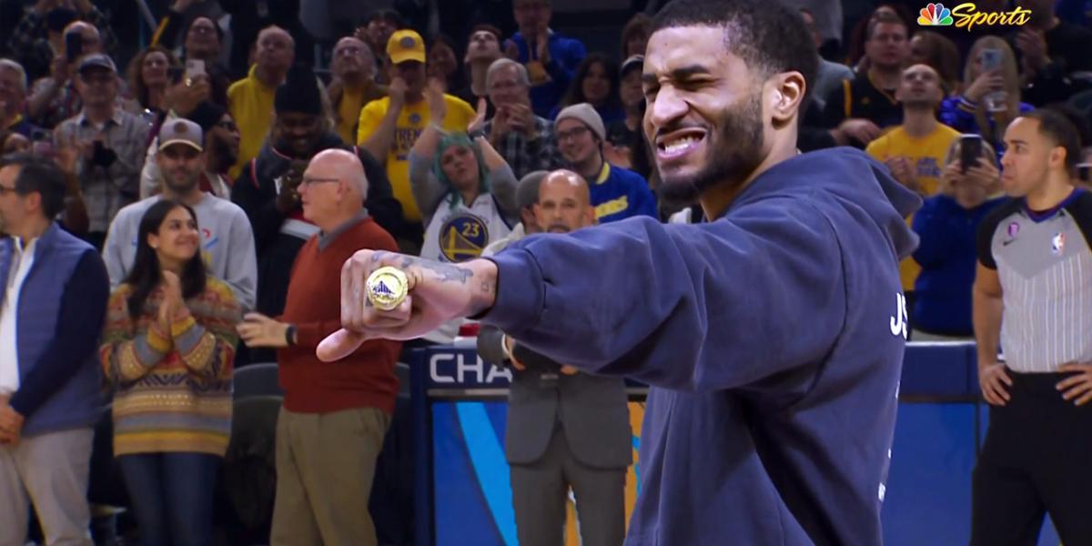 Gary Payton II given Warriors NBA championship ring by Draymond Green ...