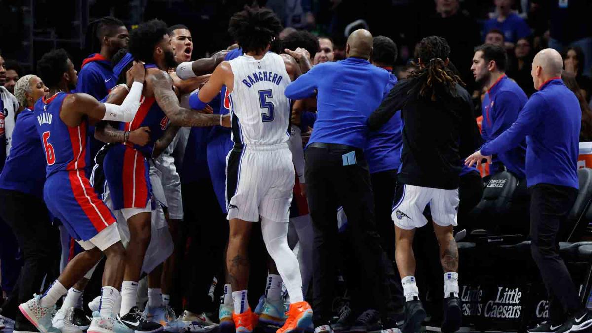 NBA suspends 11 players for brawl between Orlando Magic and Detroit Pistons