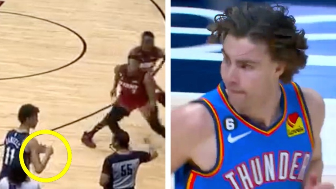 dyson daniels 5 second violations, umpires, video, new orleans pelicans v miami heat, josh guidy, denver nuggets v oklahoma city thunder, scores, results, highlights, latest