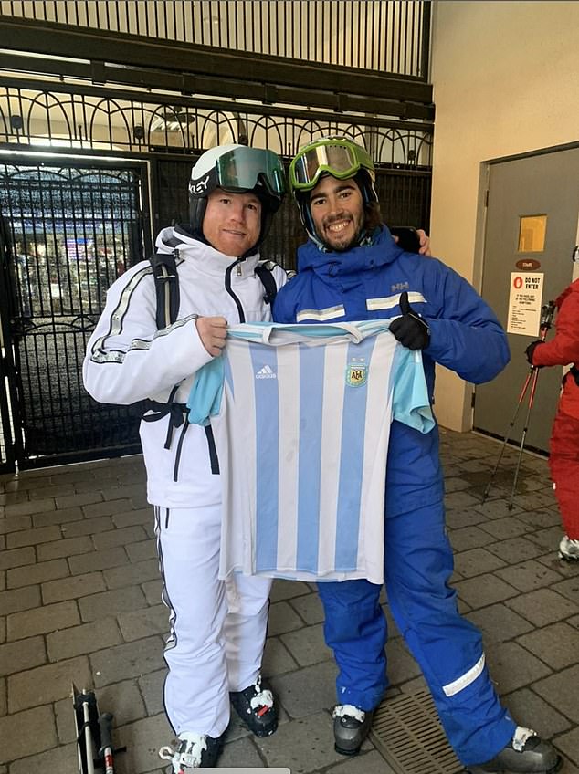 Canelo Alvarez poses in an Argentina shirt just weeks after setting his sights on the World Cup winner