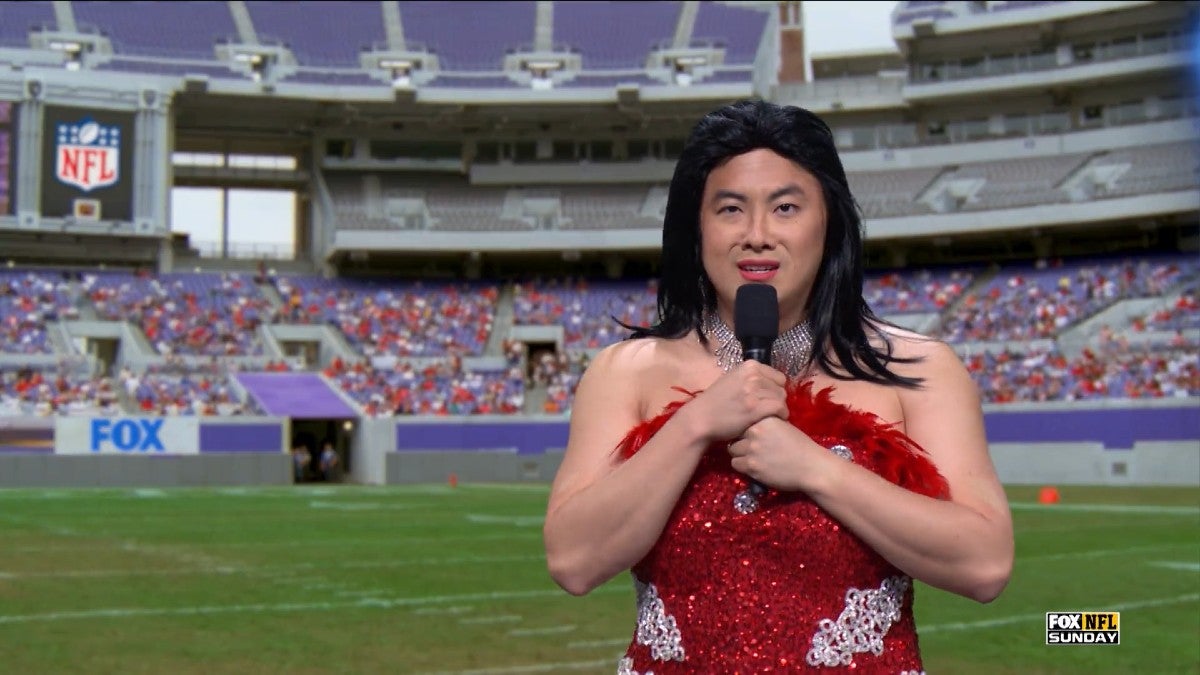 Bowen Yang’s George Santos Hijacks ‘Fox NFL Sunday’, Lies About Football Stardom (Video)