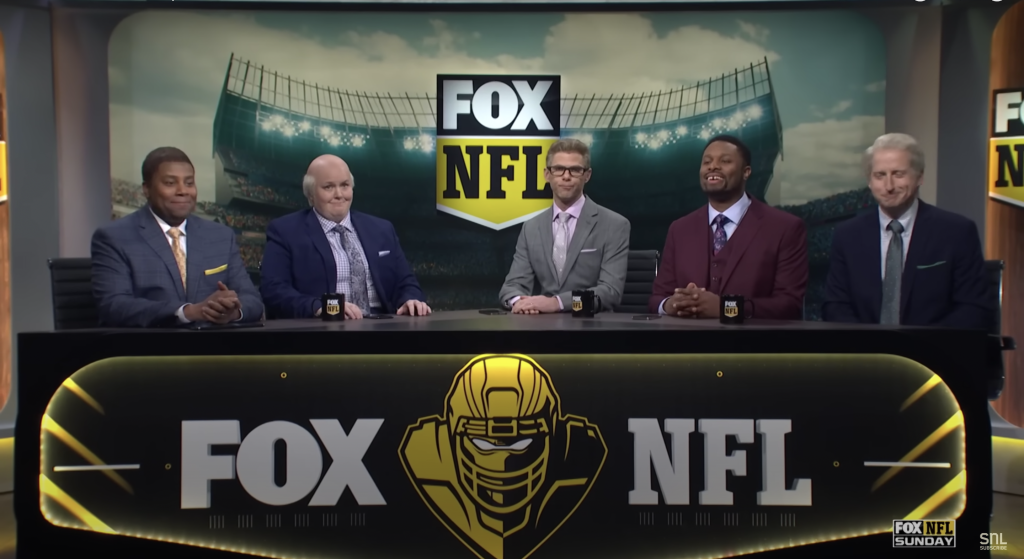 SNL roasts the Fox NFL Sunday team in a hilarious satirical broadcast.