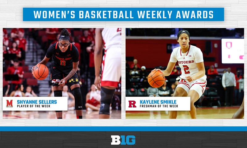 Maryland, Rutgers Win Big Ten Weekly Women’s Basketball Awards