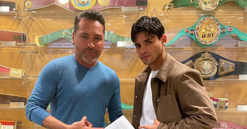 Gelbonta Davis vs. Ryan Garcia Deal Completed, De La Hoya Shows Off Deal