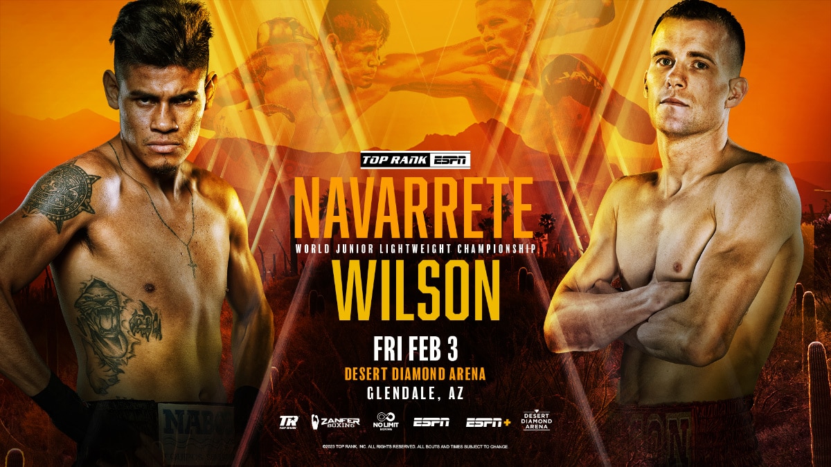 Emmanuel Navarrete vs. Liam Wilson this Friday, February 3rd on ESPN