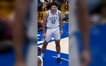 Cameron Boozer playing basketball for Duke