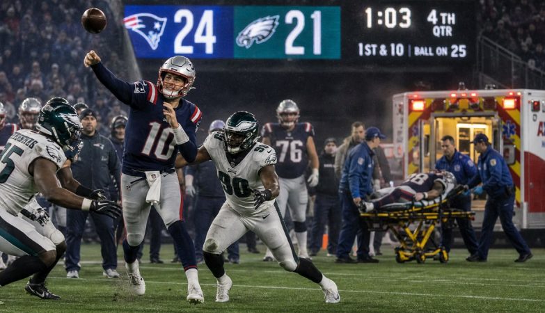Patriots Beat Eagles 24-21 as Tommy DeVito Throws Touchdown, Ja’Quinden Jackson Leaves by Ambulance