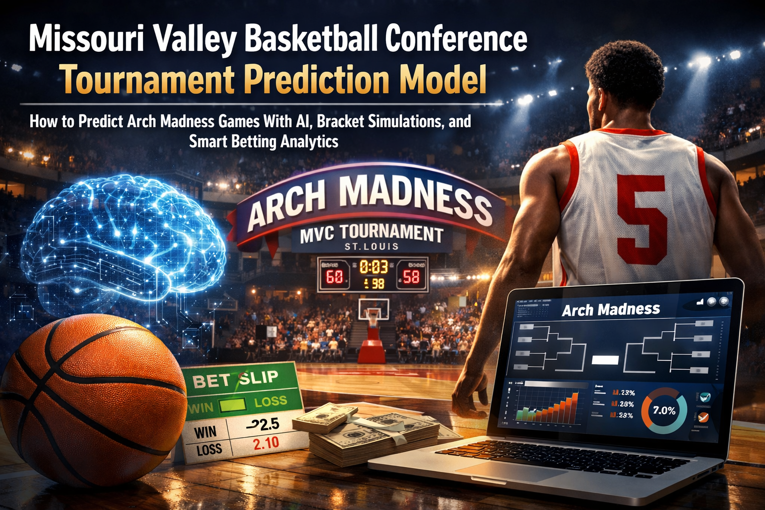 Missouri Valley Basketball Conference Tournament Prediction Model: How to Predict Arch Madness Games With AI, Bracket Simulations, and Smart Betting Analytics