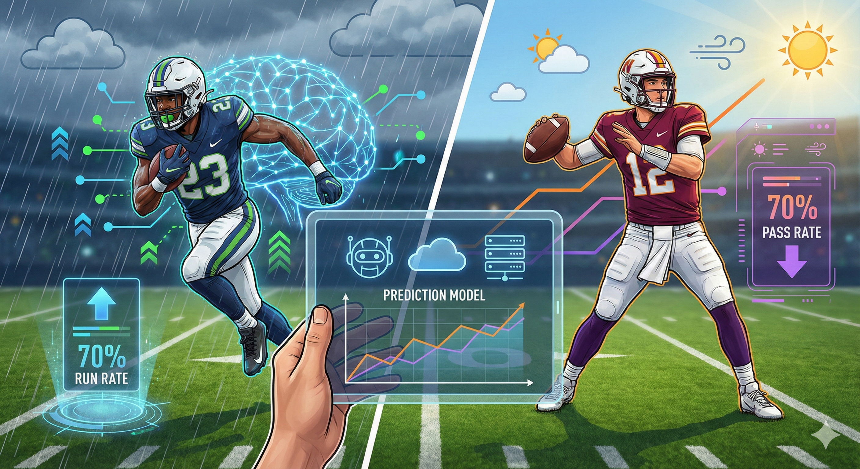 NCAAF Run VS Pass Rate Prediction Model