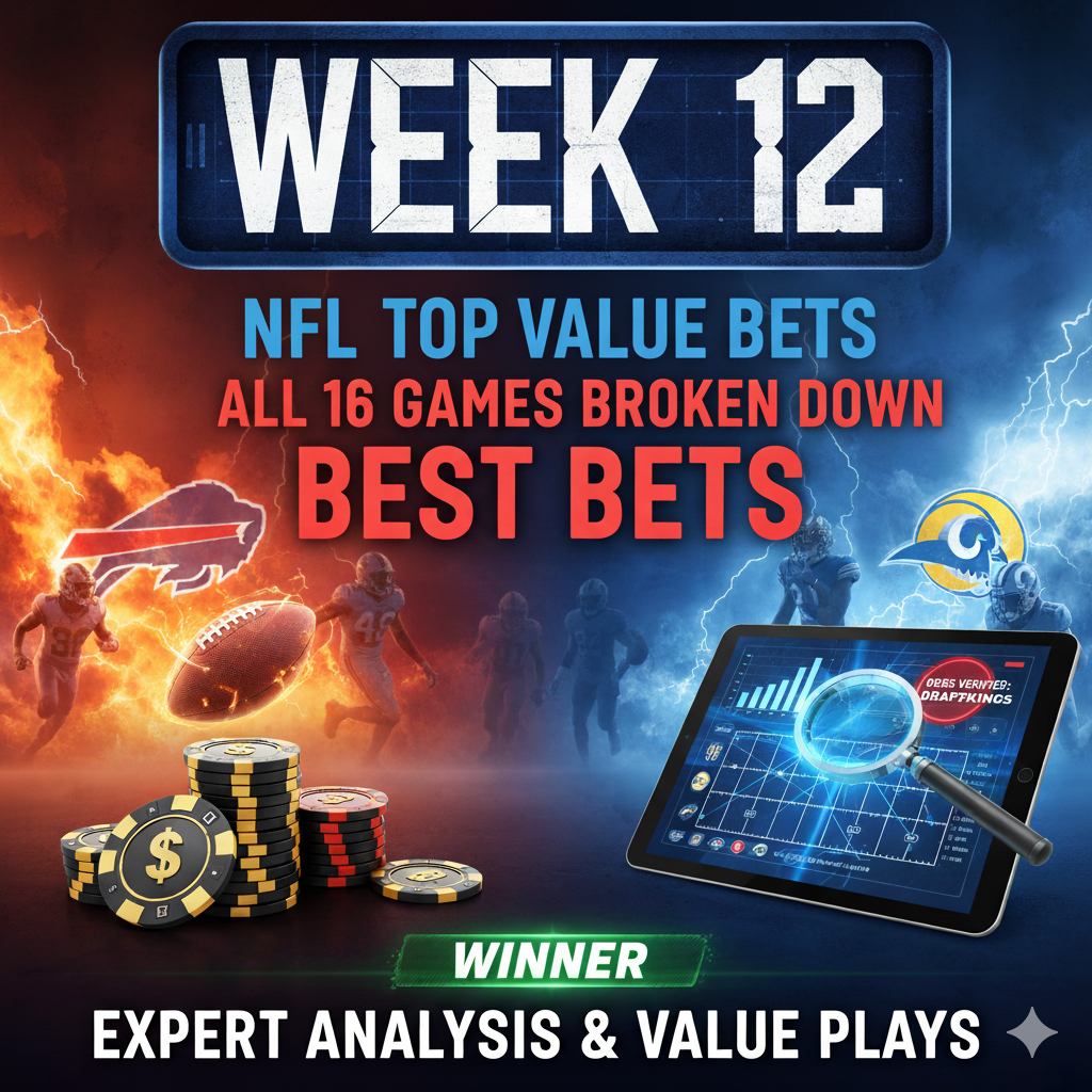NFL Week 12 Best Value Bets from AI for Each Game plus Best Bets of the Week