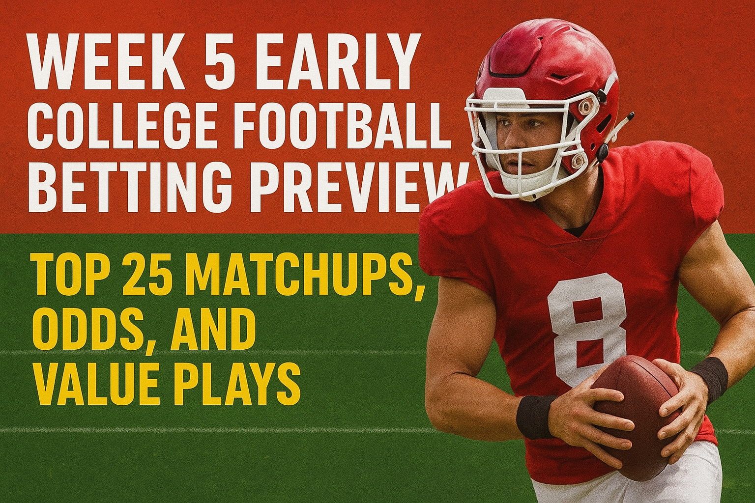 Week 5 Early College Football Betting Preview: Top 25 Matchups, Odds, and Value Plays